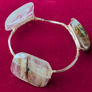 Acrylic Stone Wire Wrap Bracelet – Statement Piece